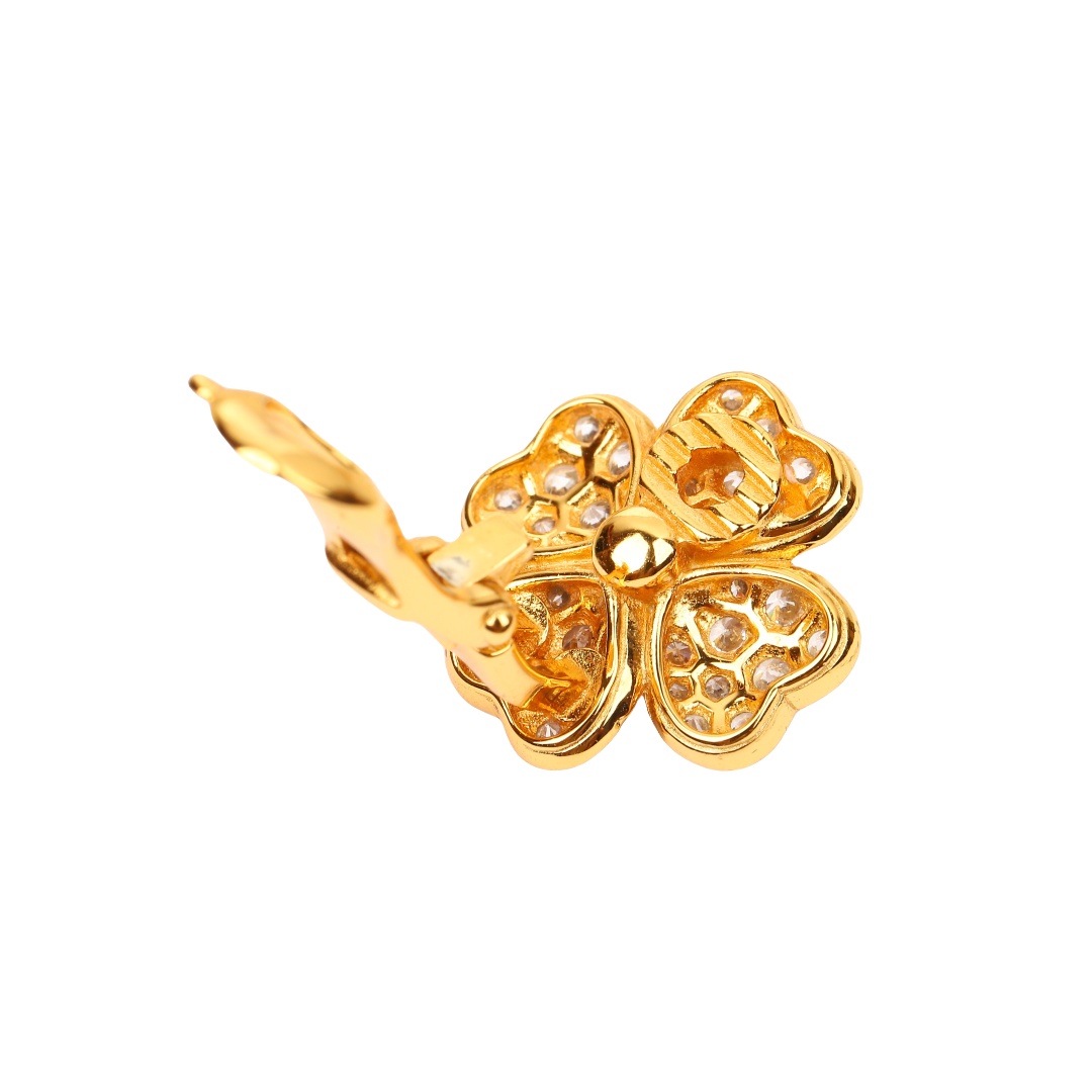VCES009 18K gold Cosmos ear clip Earring Diamond - ccjewelryacc