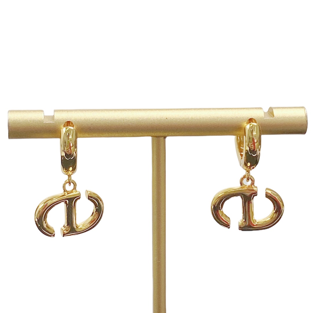 CDE137 Metal Gold CD hoop earrings - ccjewelryacc