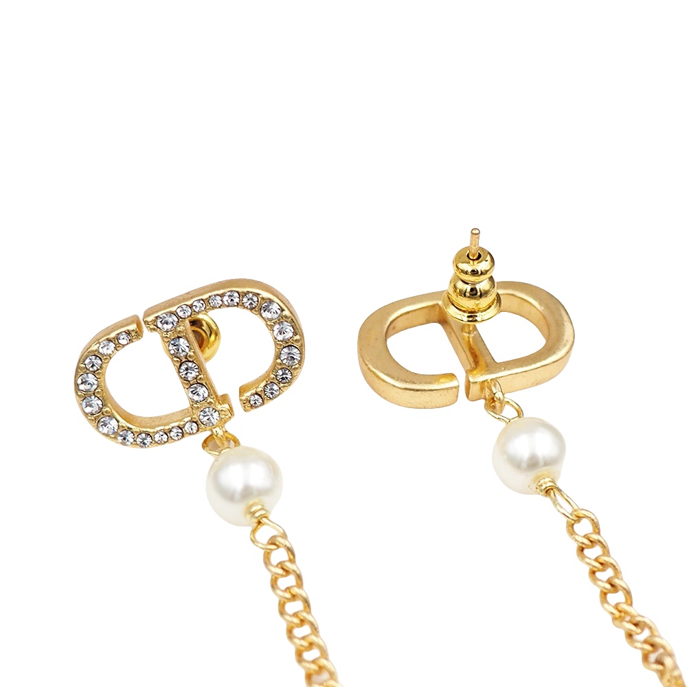 CDE141 Crystal CD Tassels stud earrings - ccjewelryacc