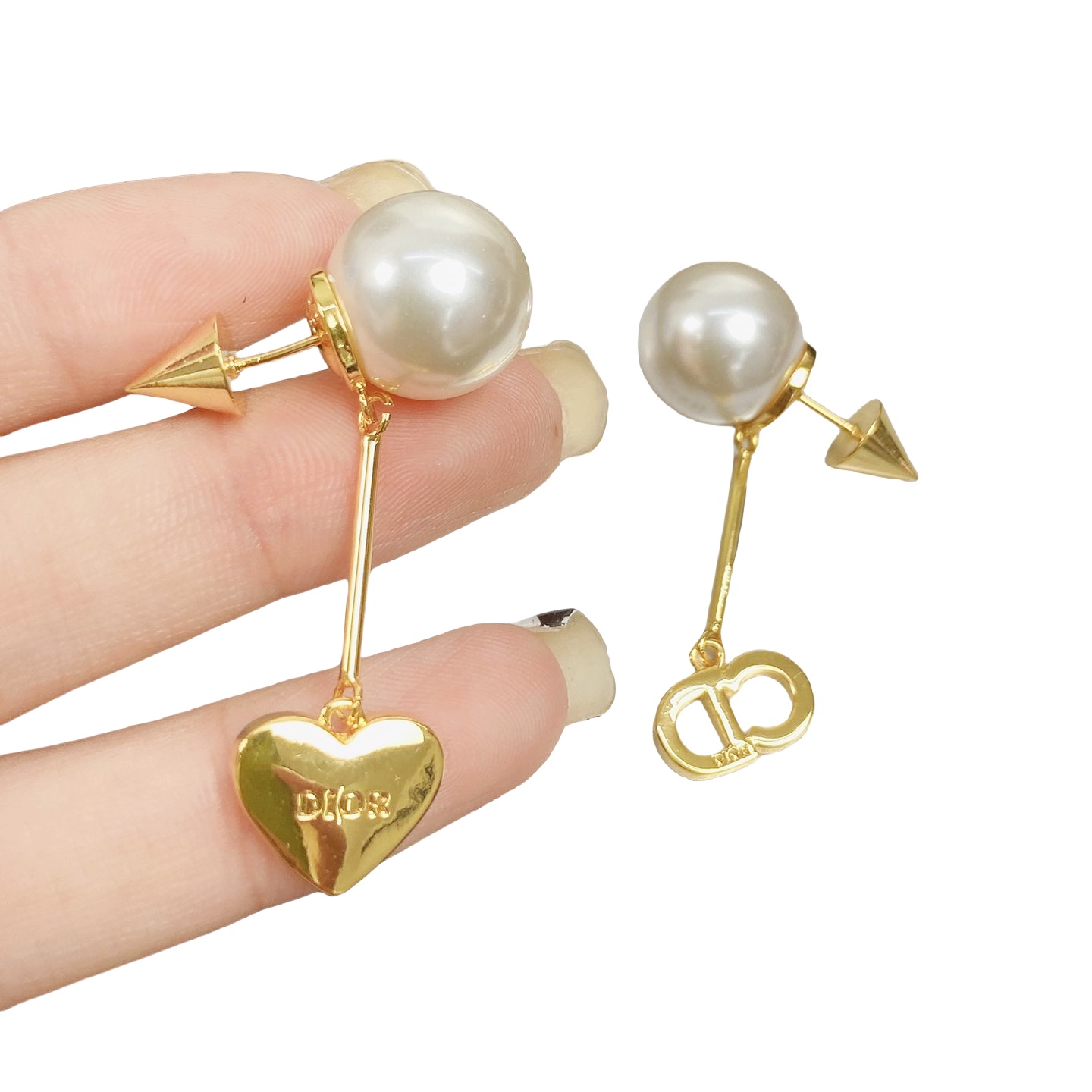 CDE138 Tribales earrings in metal and pearl - ccjewelryacc