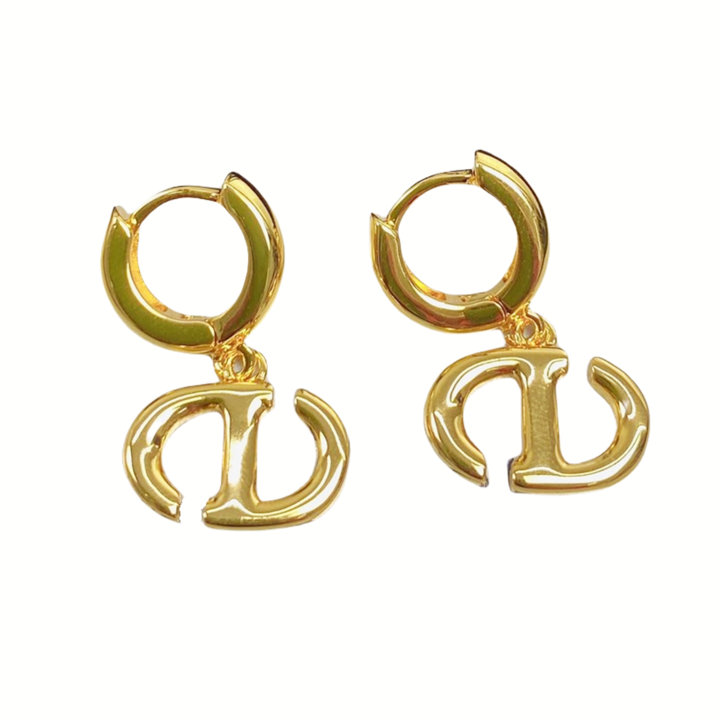 CDE137 Metal Gold CD hoop earrings - ccjewelryacc