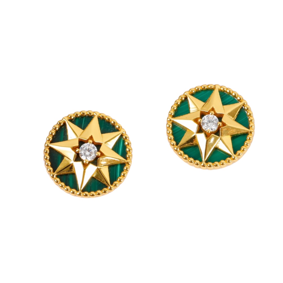 CDEV007 18K Gold dior ROSE DES VENTS Earrings - ccjewelryacc