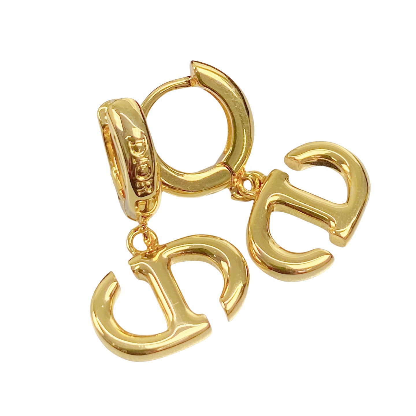 CDE137 Metal Gold CD hoop earrings - ccjewelryacc