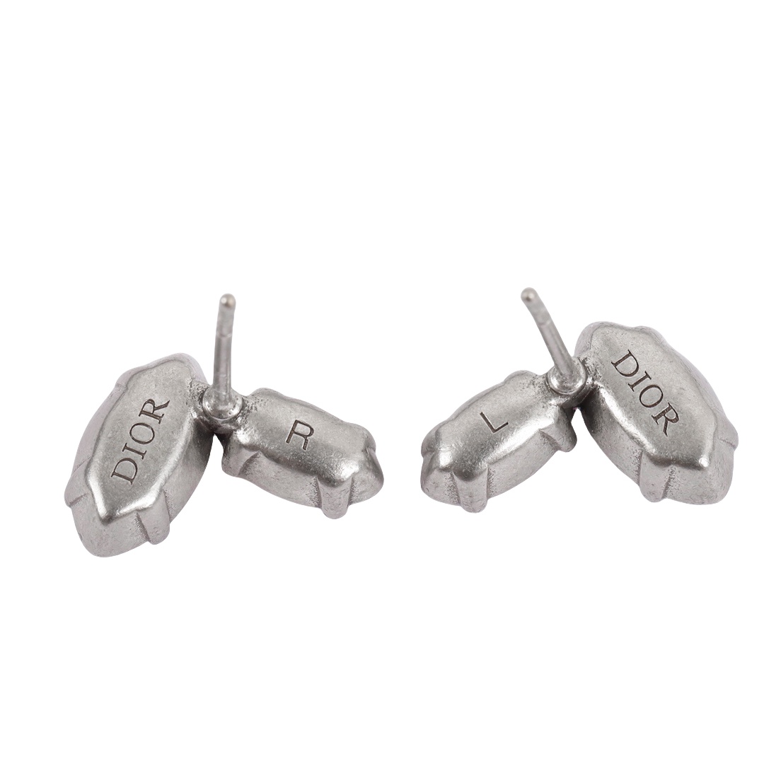 CDE244 Silver shadow Horseeye diamond dendriform dangle earrings - ccjewelryacc