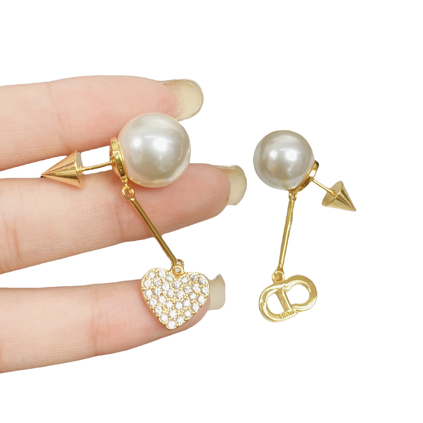 CDE138 Tribales earrings in metal and pearl - ccjewelryacc