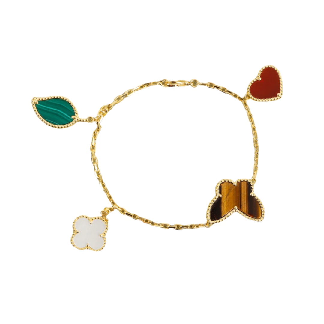 VCSV004  18K Gold VCA Lucky Alhambra Bracelet 4 motif - ccjewelryacc