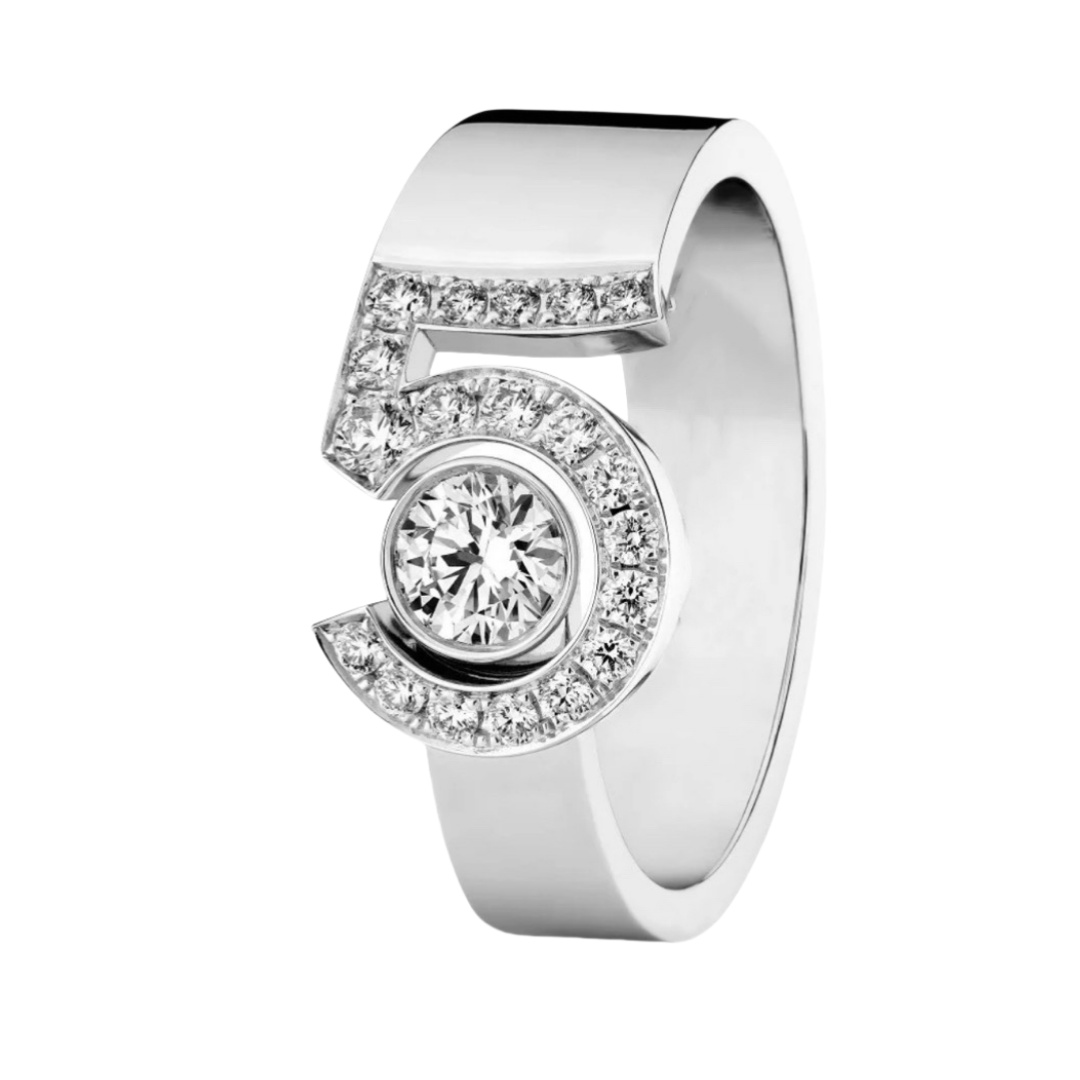 CCRS005  18K White Gold Diamond Eternal No 5 ring - ccjewelryacc