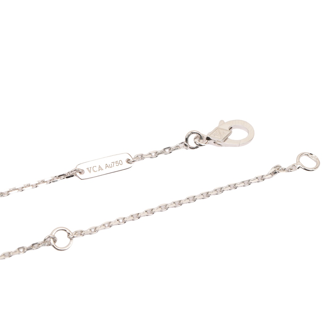 VCNS005 18K White Gold vca lotus Denpant Necklace earring 3 motif - ccjewelryacc