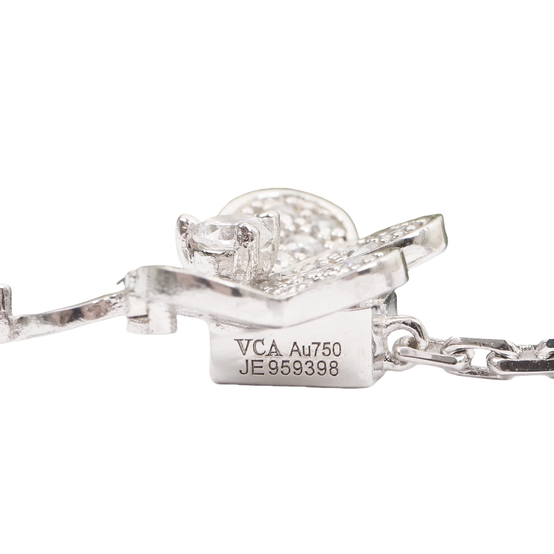 VCSV010 18k white gold  diamond Frivole bracelet, 5 flowers - ccjewelryacc