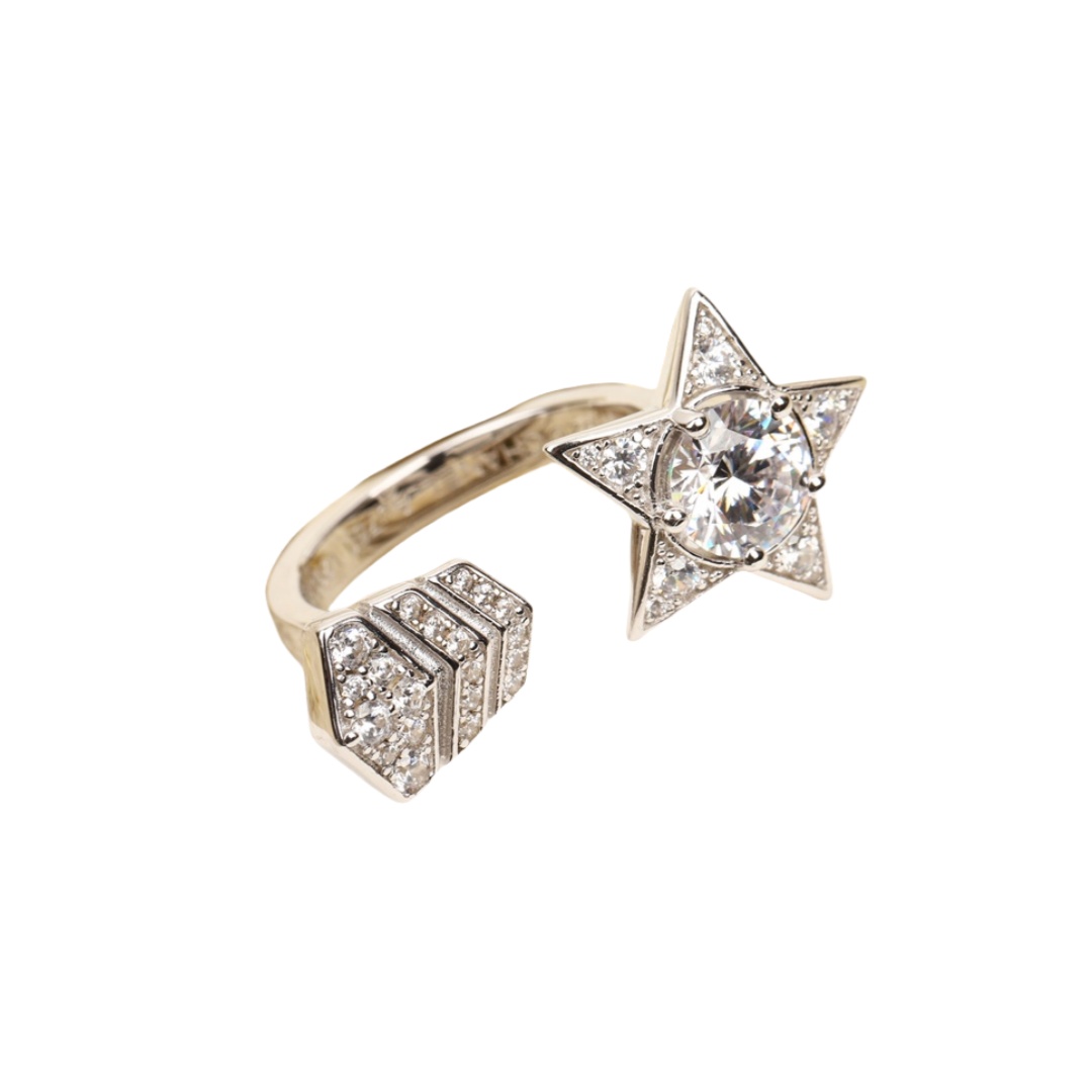 CCRS001 18k White Gold Diamond Comete Ring - ccjewelryacc