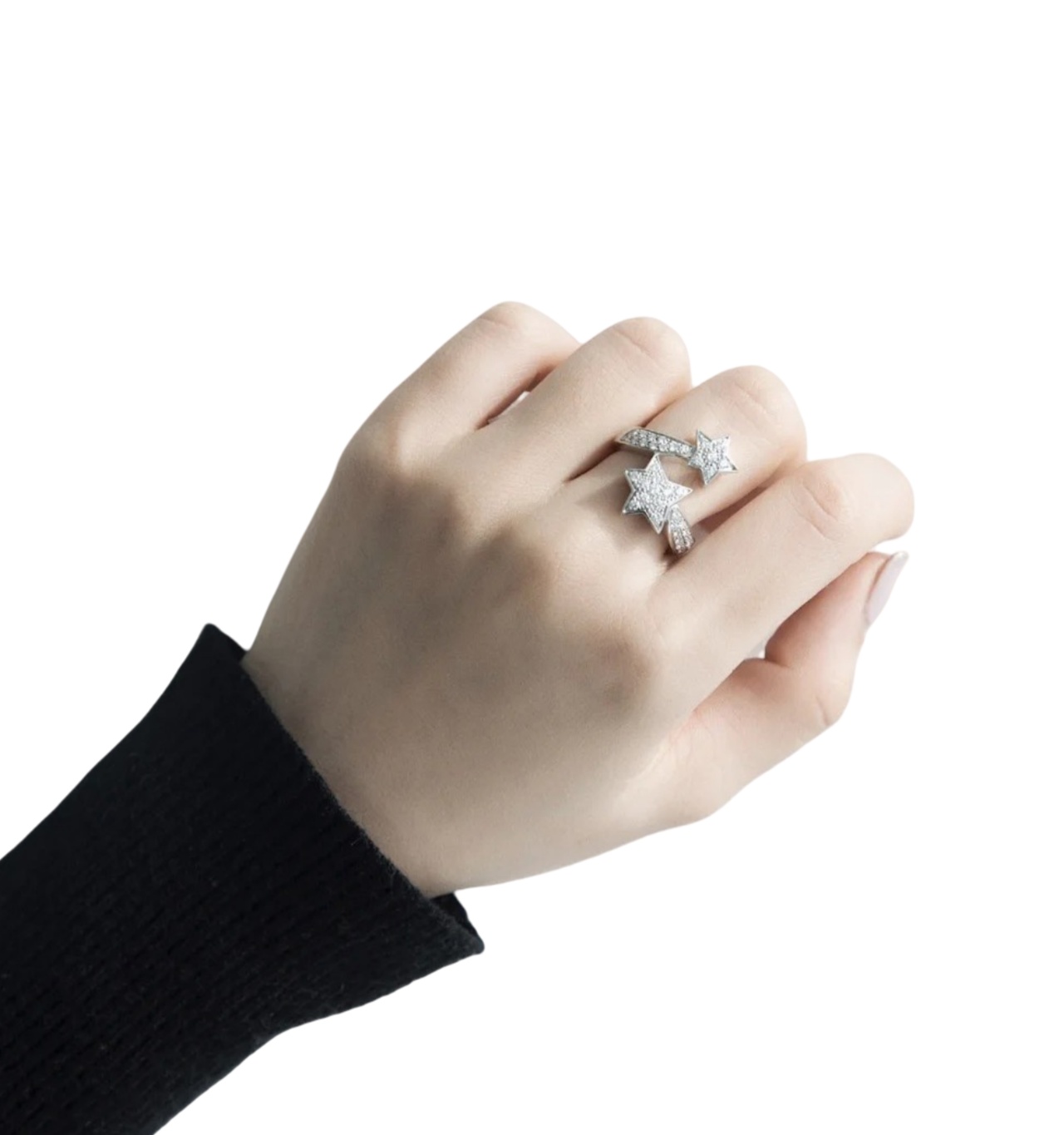 CCRS003 18K White Gold and diamond Comète Géode ring - ccjewelryacc