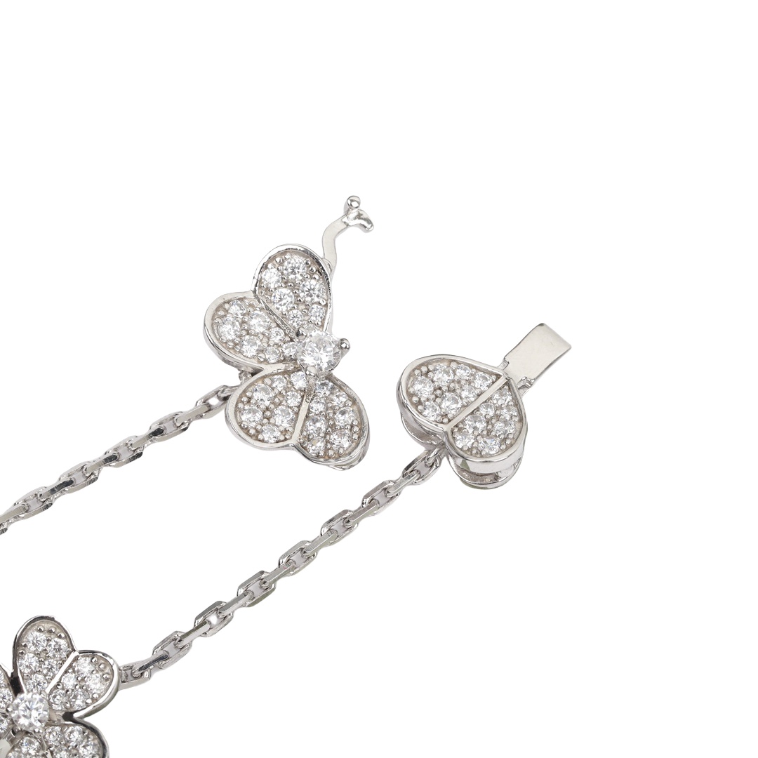 VCSV010 18k white gold  diamond Frivole bracelet, 5 flowers - ccjewelryacc