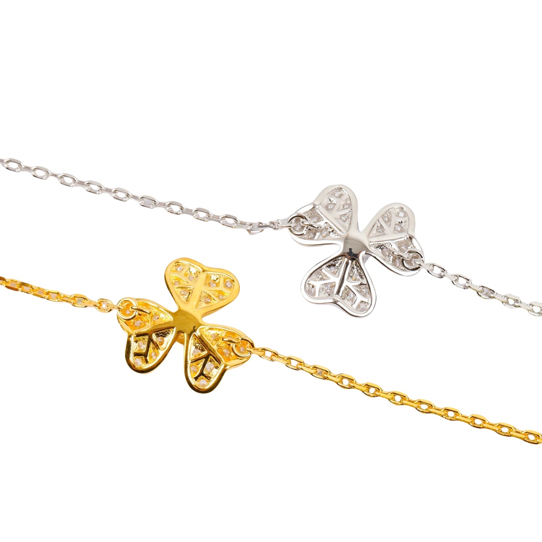 VCSV008 18k gold diamond clover Frivole Bracelet - ccjewelryacc