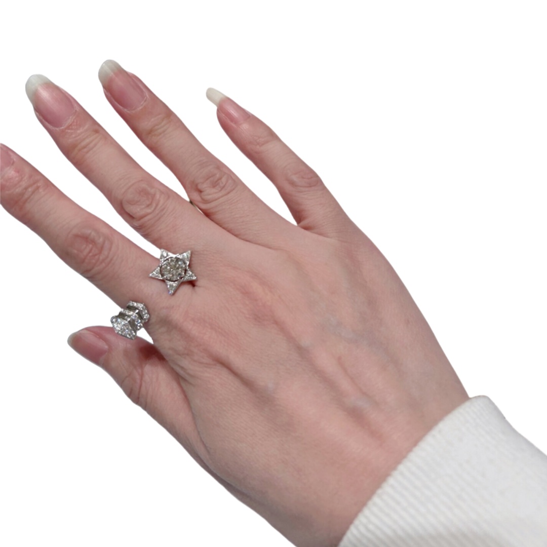 CCRS001 18k White Gold Diamond Comete Ring - ccjewelryacc