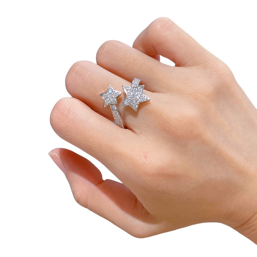 CCRS003 18K White Gold and diamond Comète Géode ring - ccjewelryacc