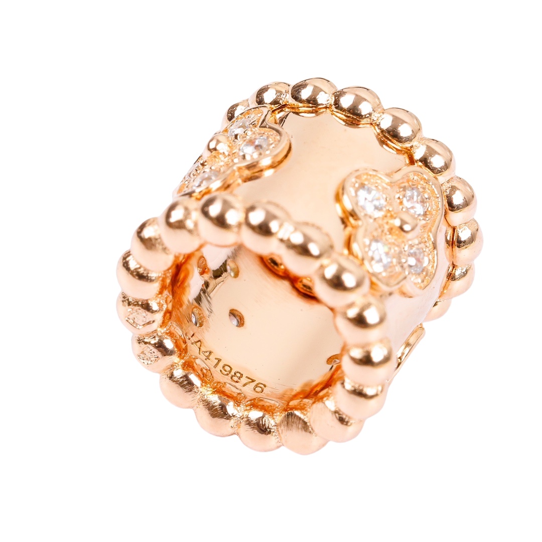 VCNS041 18k white gold/rose gold Perlée clovers Pendant Necklace - ccjewelryacc