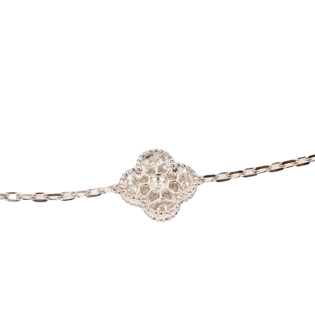 VCSV001 18k gold vintage alhambra bracelet 5 motif and necklace - ccjewelryacc