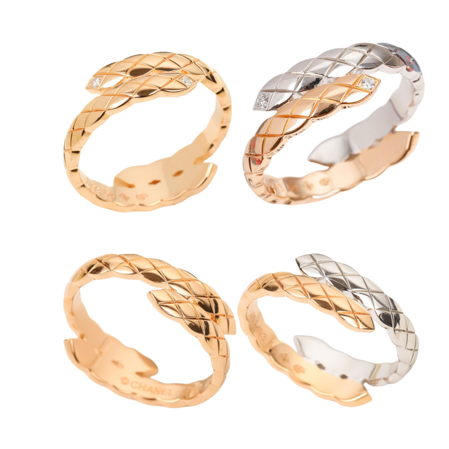 CCRS008 18k Gold coco crush ring double ring - ccjewelryacc