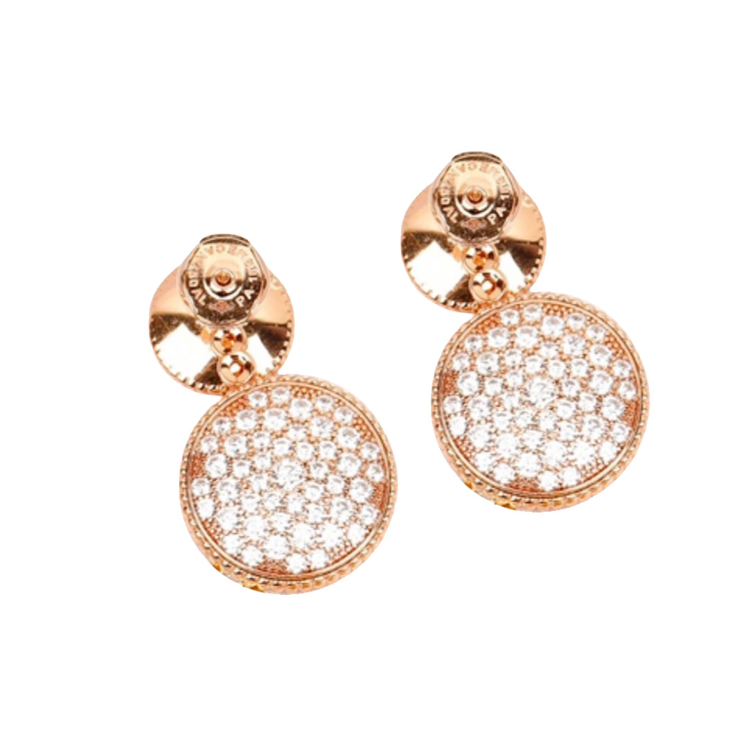 CDEV008 18k Gold and diamond dior ROSE DES VENTS earrings - ccjewelryacc