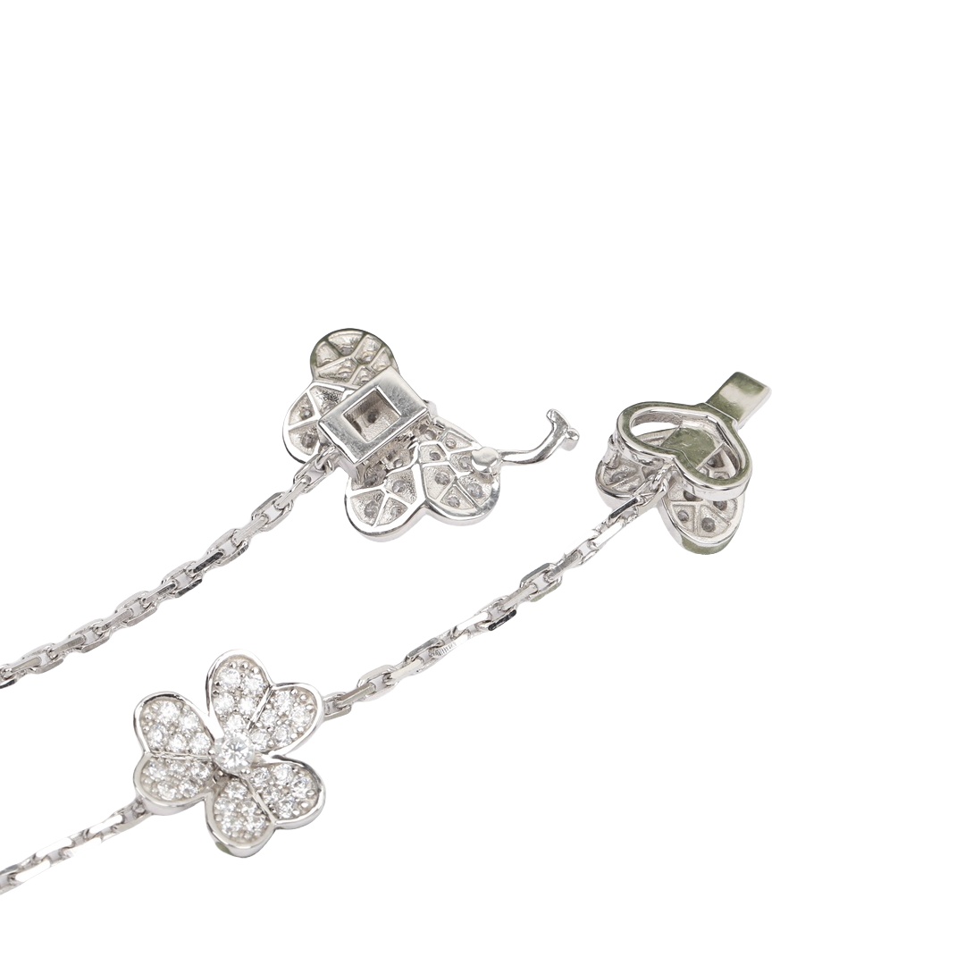 VCSV010 18k white gold  diamond Frivole bracelet, 5 flowers - ccjewelryacc