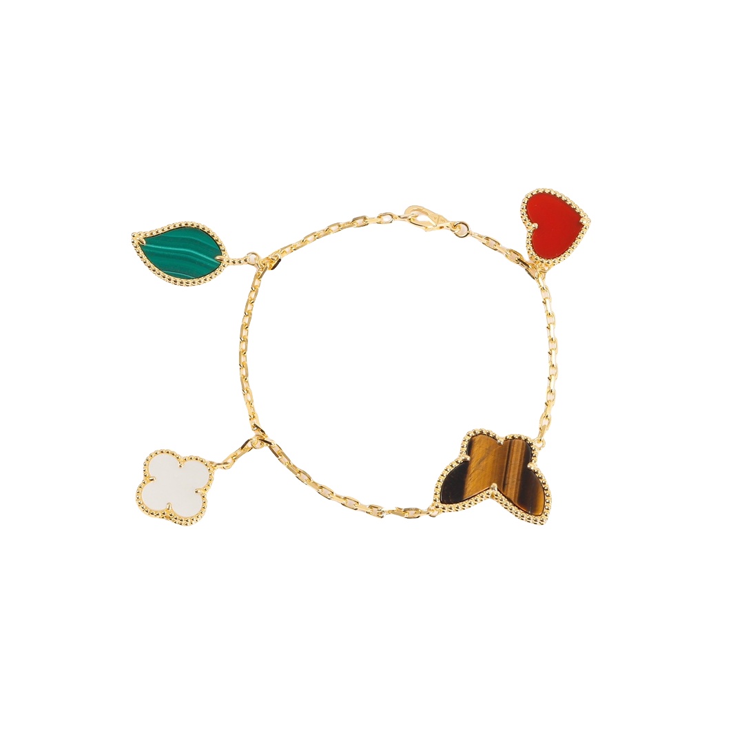 VCSV004  18K Gold VCA Lucky Alhambra Bracelet 4 motif - ccjewelryacc
