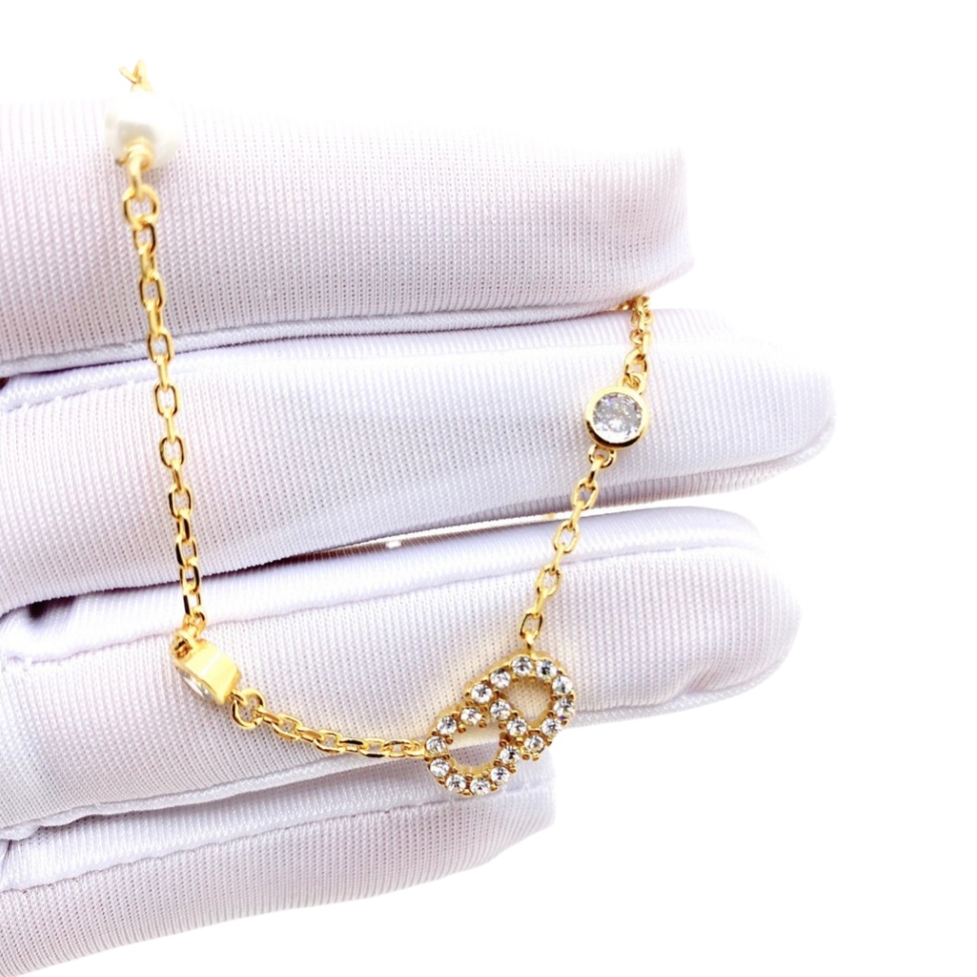 CDN120 Crystal CD and pearl choker Necklace - ccjewelryacc