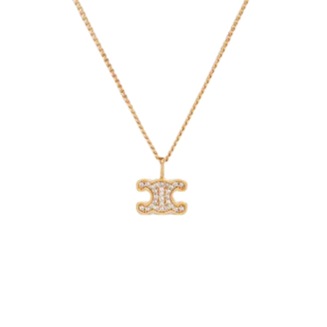 CLN009 Triomphe rhinestone pendant necklace - ccjewelryacc