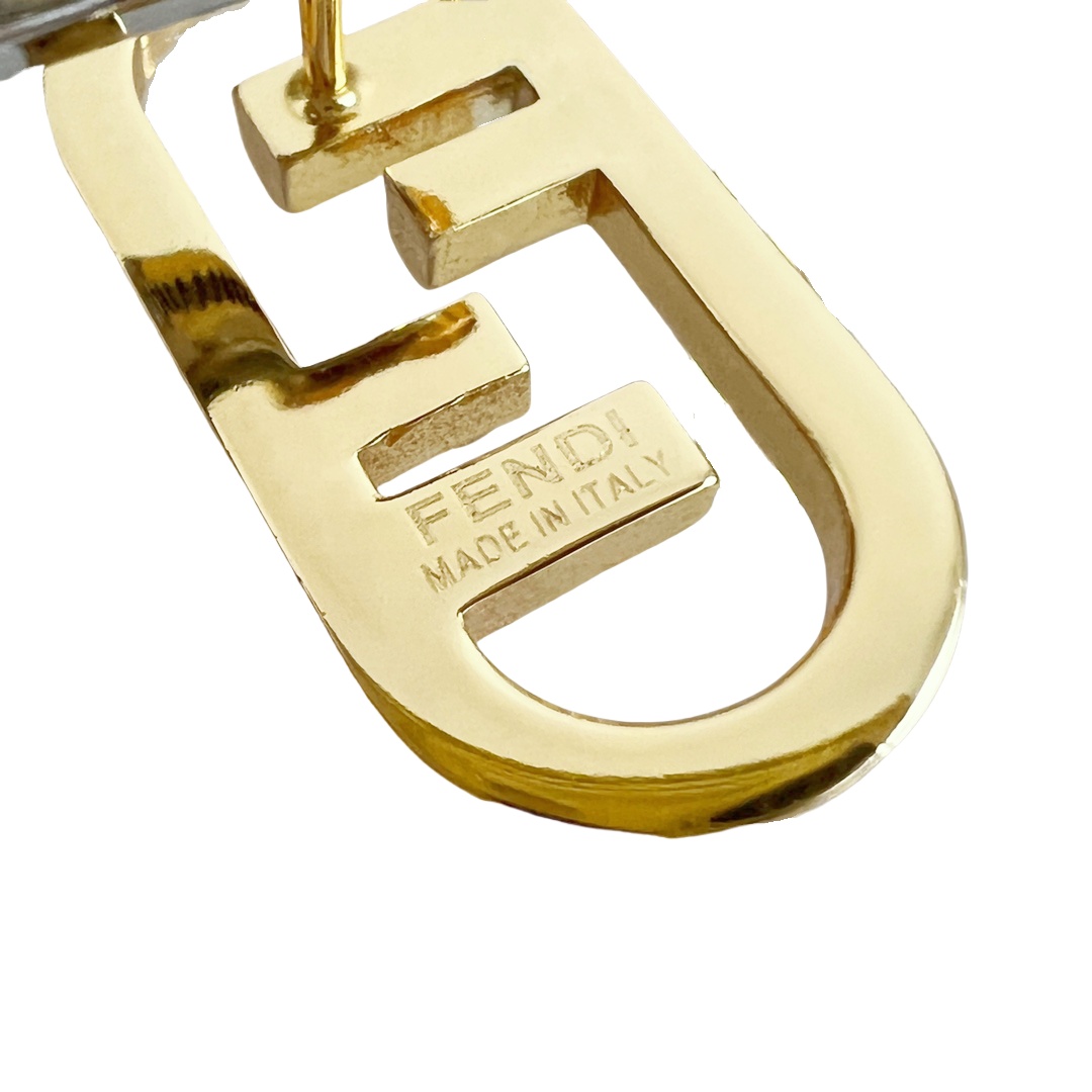 FDE016 O'Lock Earrings in metal gold finish and crystal - ccjewelryacc