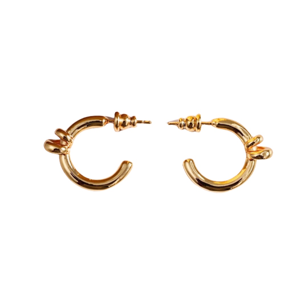FDE084 Fendi filo earrings in metal gold finish - ccjewelryacc