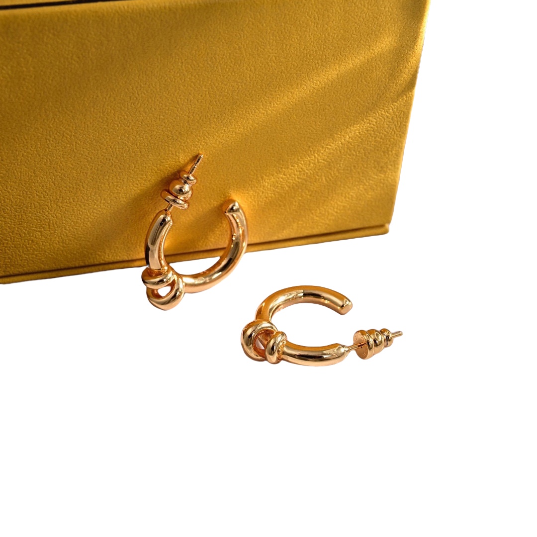 FDE084 Fendi filo earrings in metal gold finish - ccjewelryacc