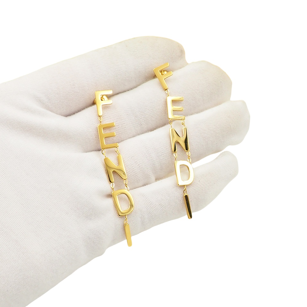 FDE009 Fendigraphy Earrings in metal gold finish - ccjewelryacc