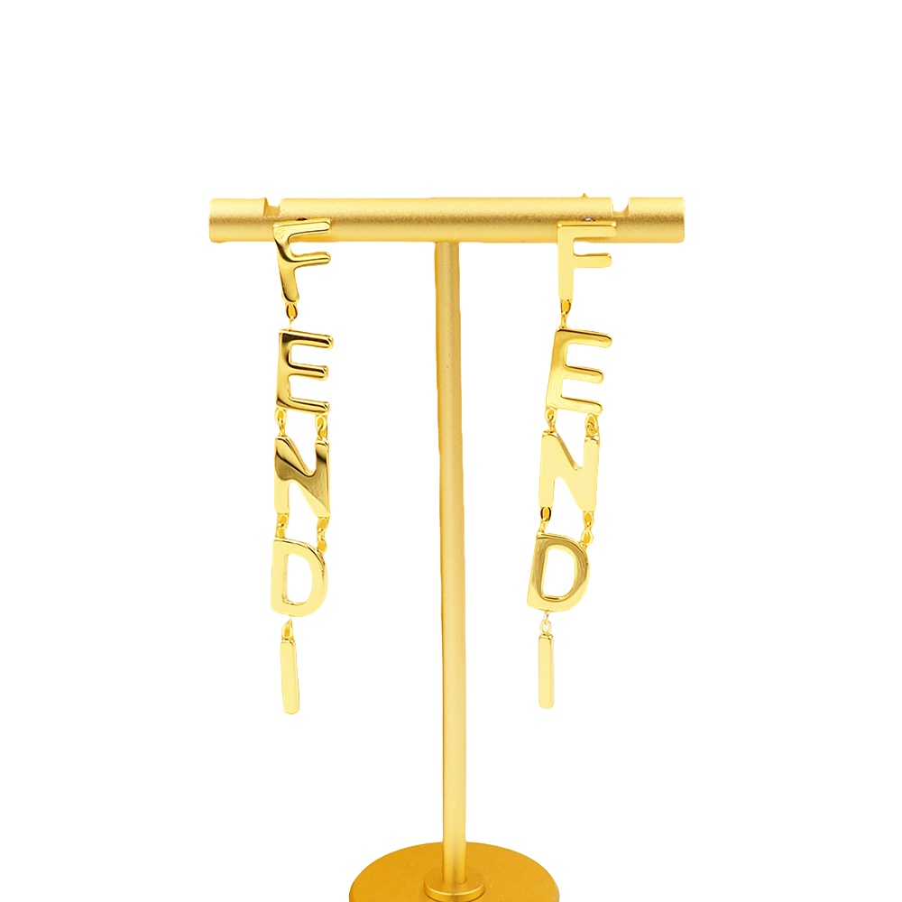 FDE009 Fendigraphy Earrings in metal gold finish - ccjewelryacc