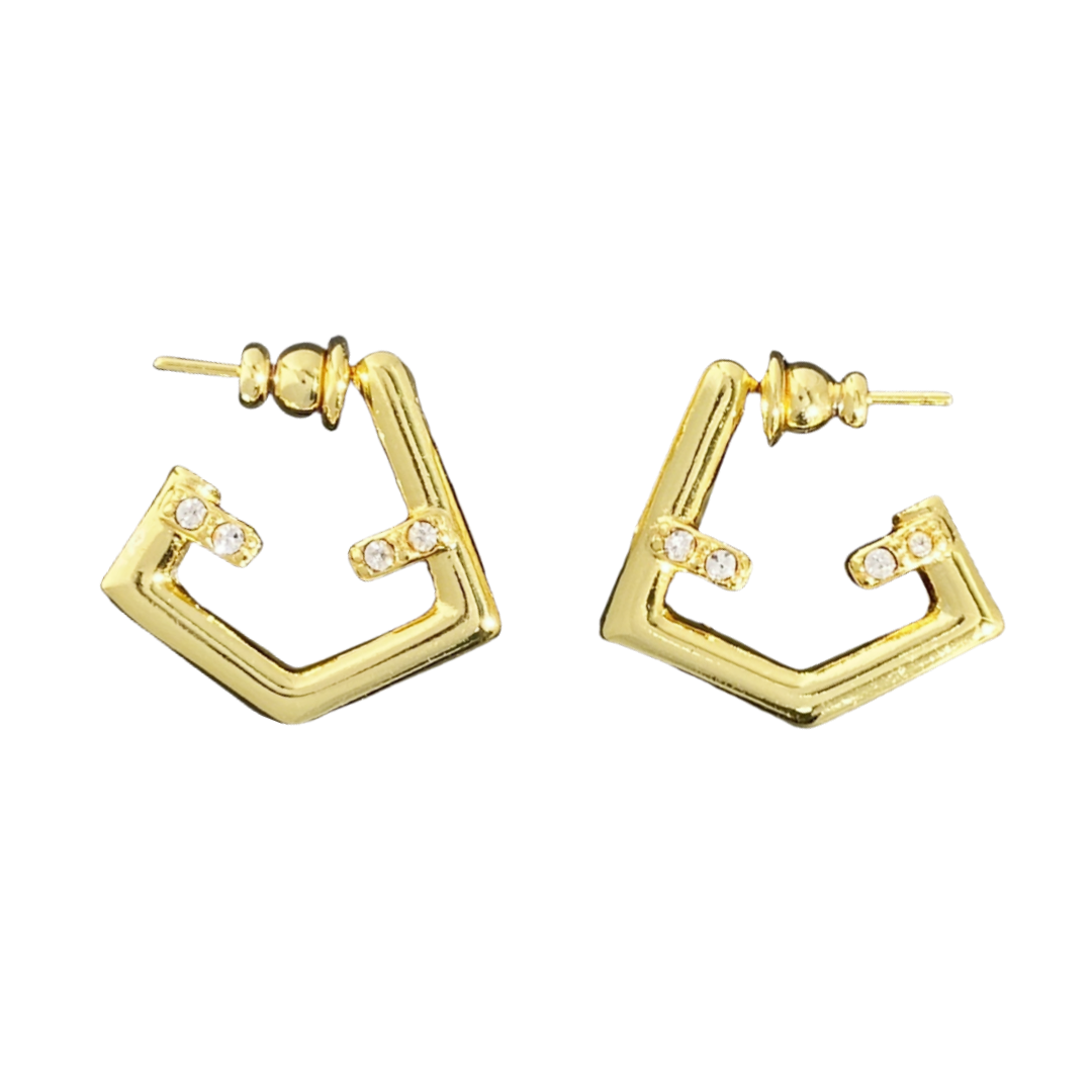 FDE011 Fendi first earring in metal and crystal - ccjewelryacc