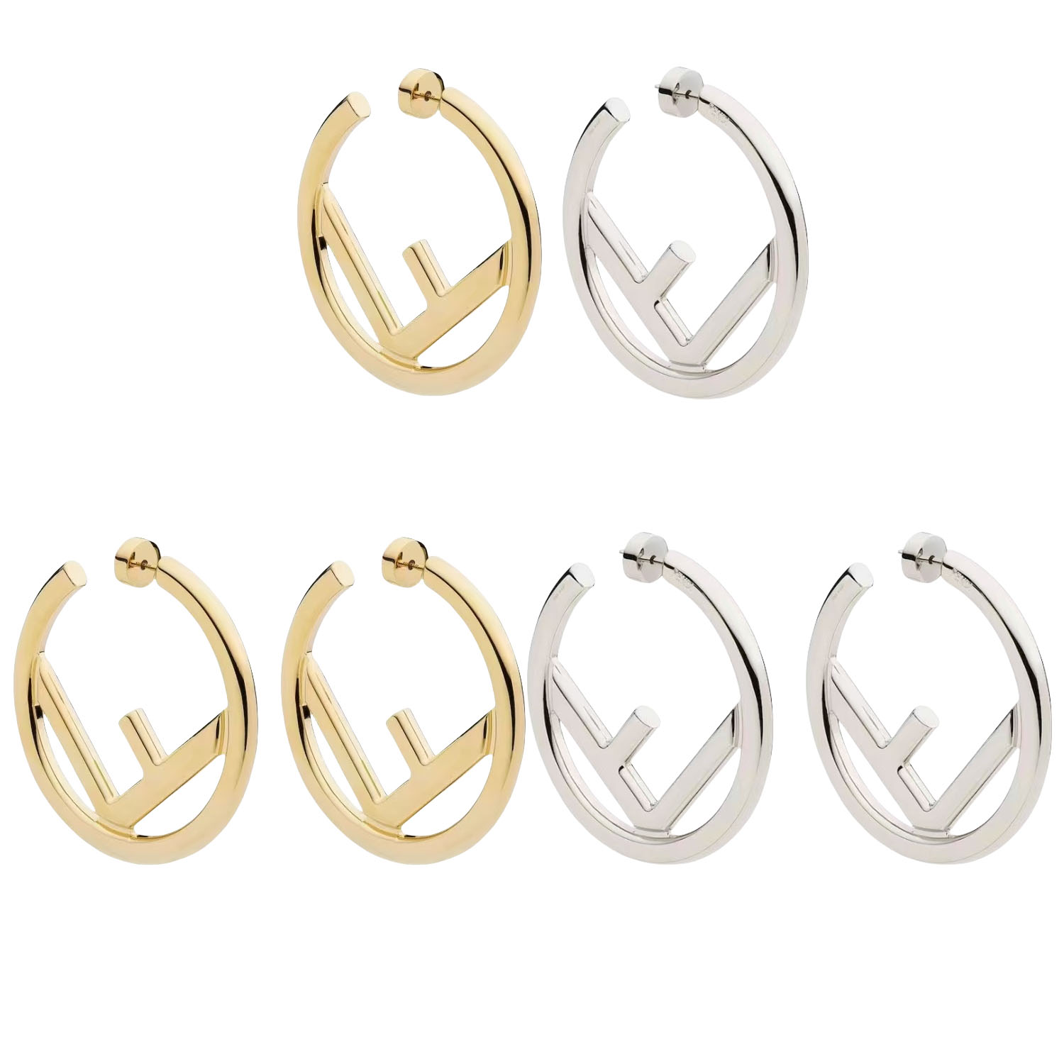 FDE050 F Is Fendi earrings in metal - ccjewelryacc