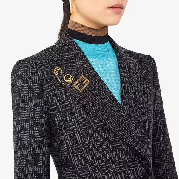 FDB004 Fendi Gold brooch pin - ccjewelryacc