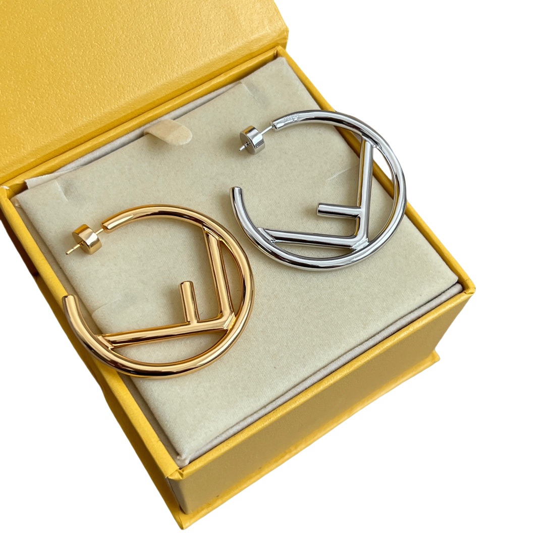 FDE050 F Is Fendi earrings in metal - ccjewelryacc