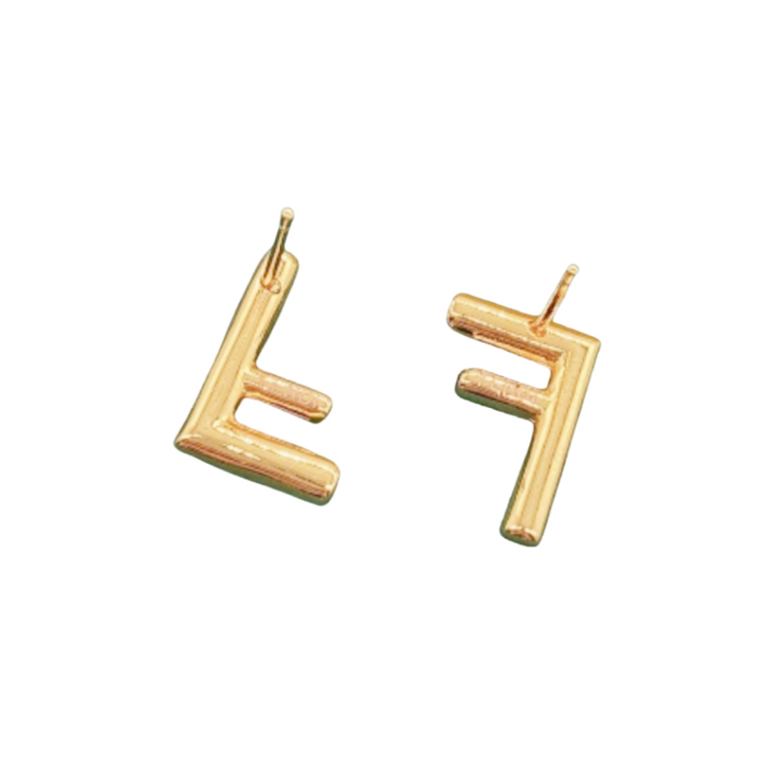 FDE006 Fendi Metal FF Stud Earrings Gold - ccjewelryacc