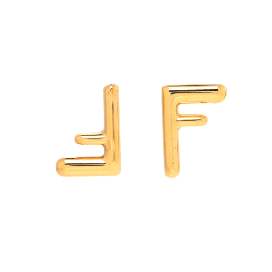 FDE006 Fendi Metal FF Stud Earrings Gold - ccjewelryacc