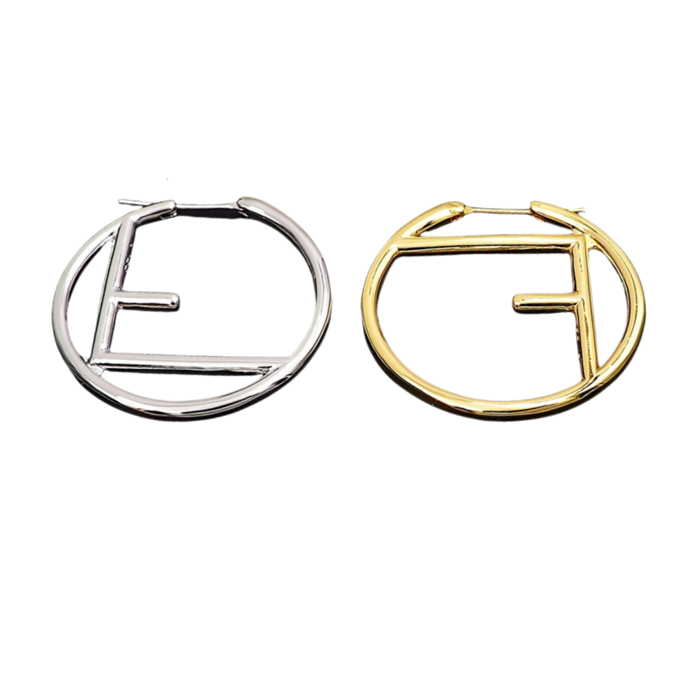 FDE013 F Is Fendi hoop earrings Large 5cm in metal - ccjewelryacc