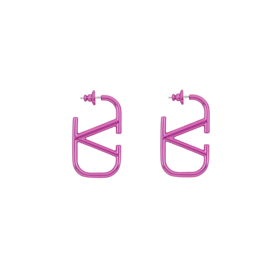 VTE002 Valentino Garavani VLogo Signature Hoop Earrings Pink - ccjewelryacc