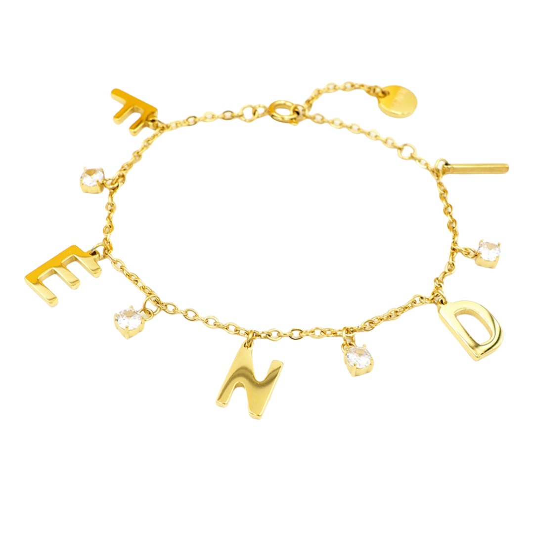 FDS002 Fendi letters charm bracelet chain - ccjewelryacc
