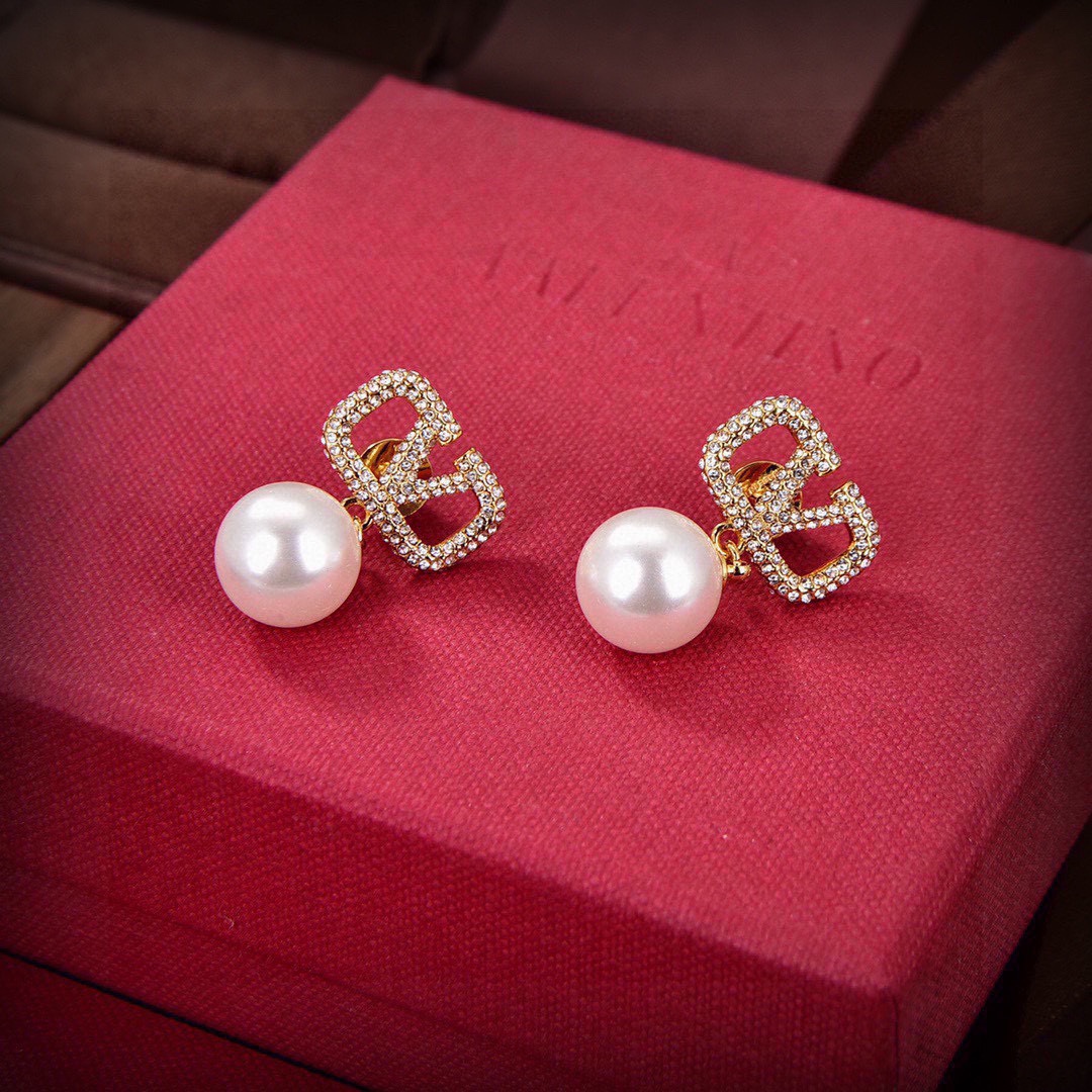 VTE006 Valentino Garavani VLogo Signature Drop Earrings Gold - ccjewelryacc