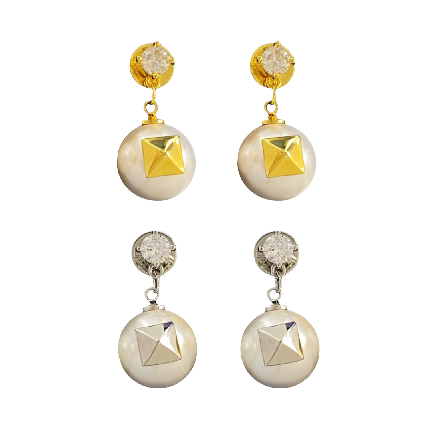 VTE008 Valentino Garavani Rockstud Pearl Earrings - ccjewelryacc