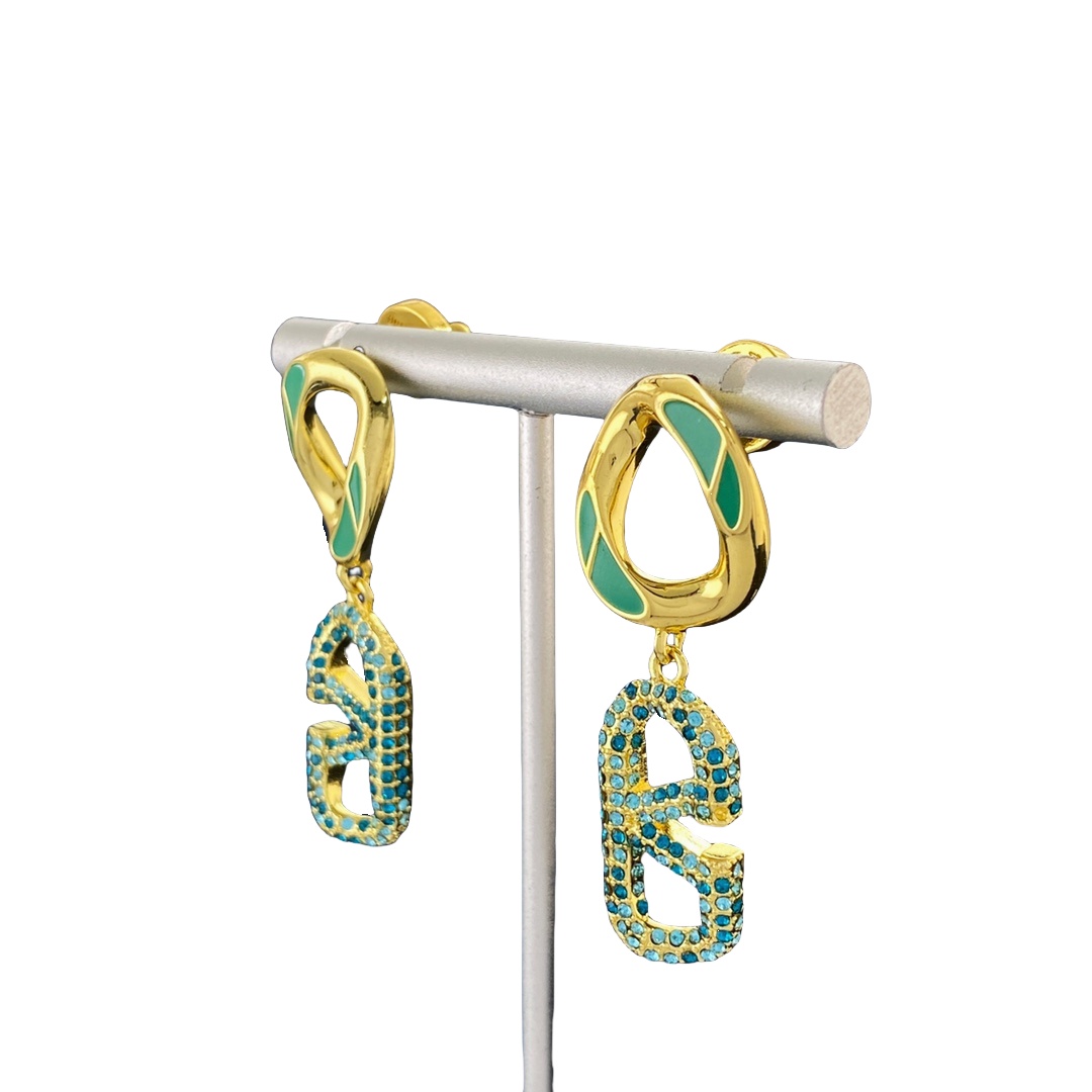 VTE003 VALENTINO GARAVANI drop earrings in metal and crystal - ccjewelryacc