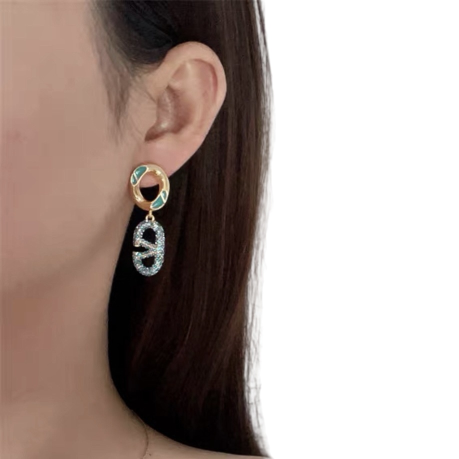 VTE003 VALENTINO GARAVANI drop earrings in metal and crystal - ccjewelryacc