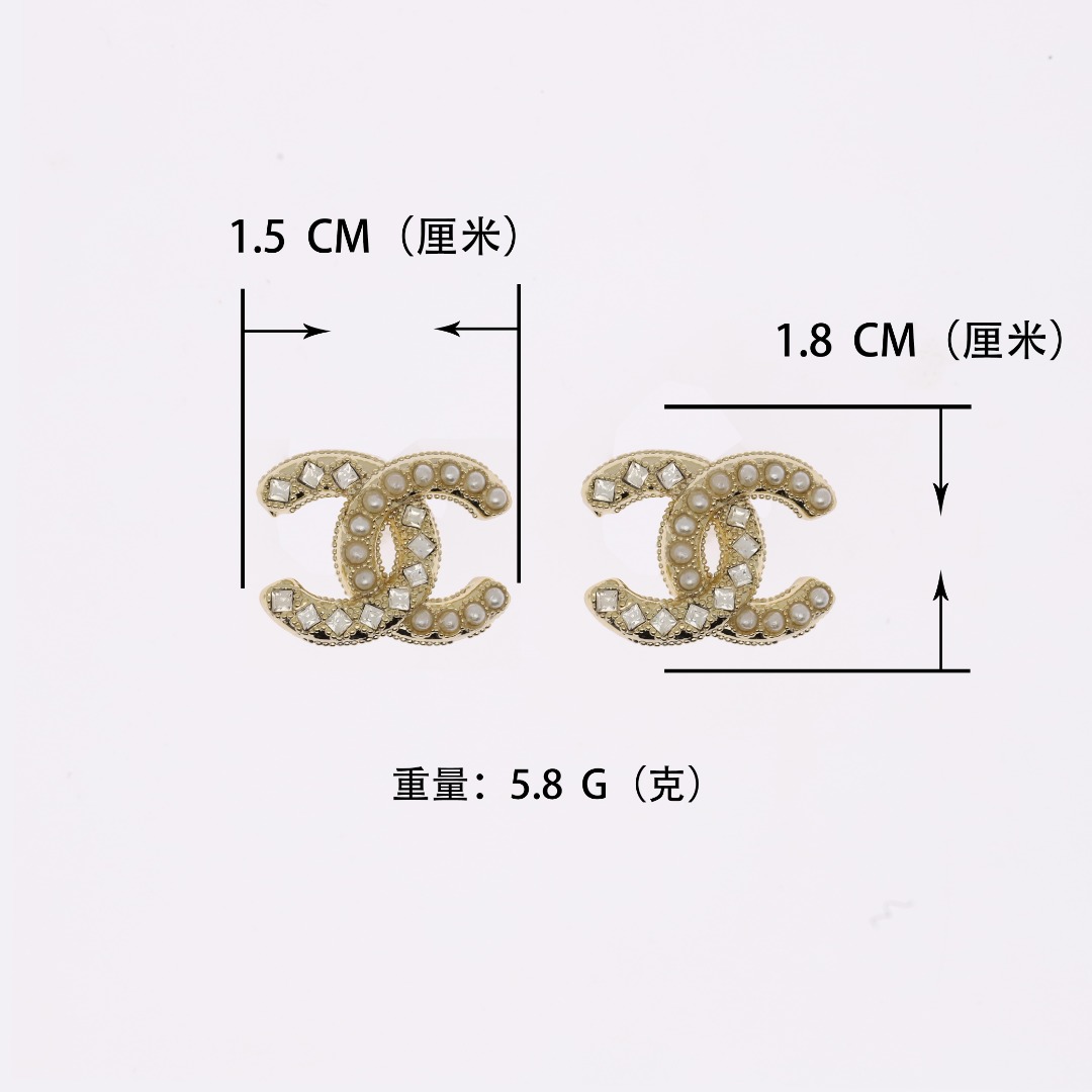 CCE180 Chanel crystal pearl crown drop earrings and necklace - ccjewelryacc