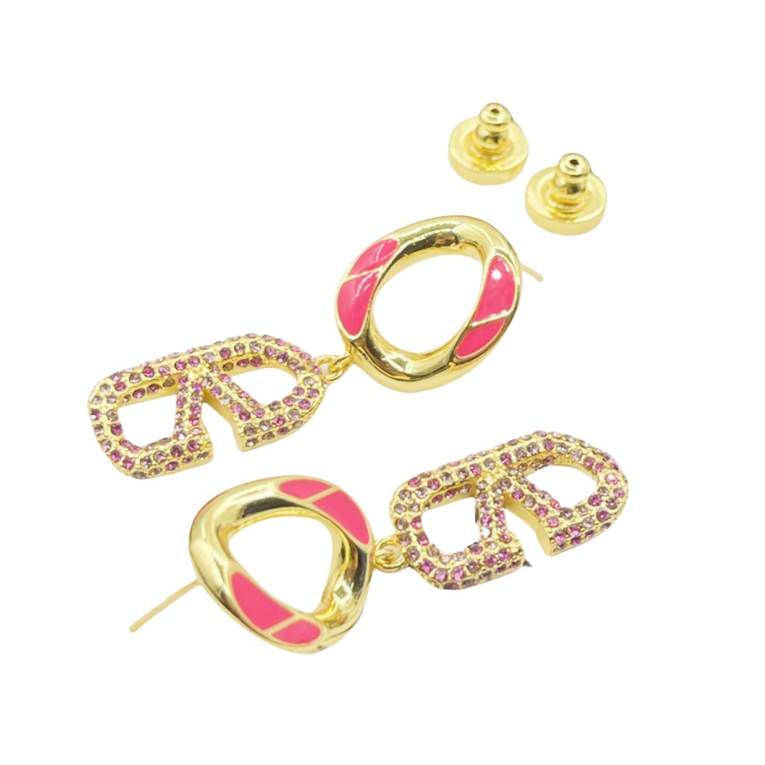 VTE003 VALENTINO GARAVANI drop earrings in metal and crystal - ccjewelryacc