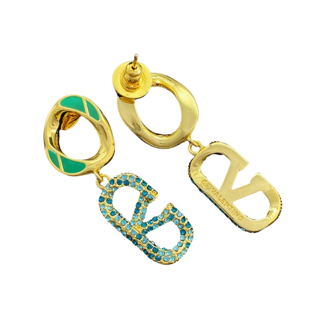 VTE003 VALENTINO GARAVANI drop earrings in metal and crystal - ccjewelryacc