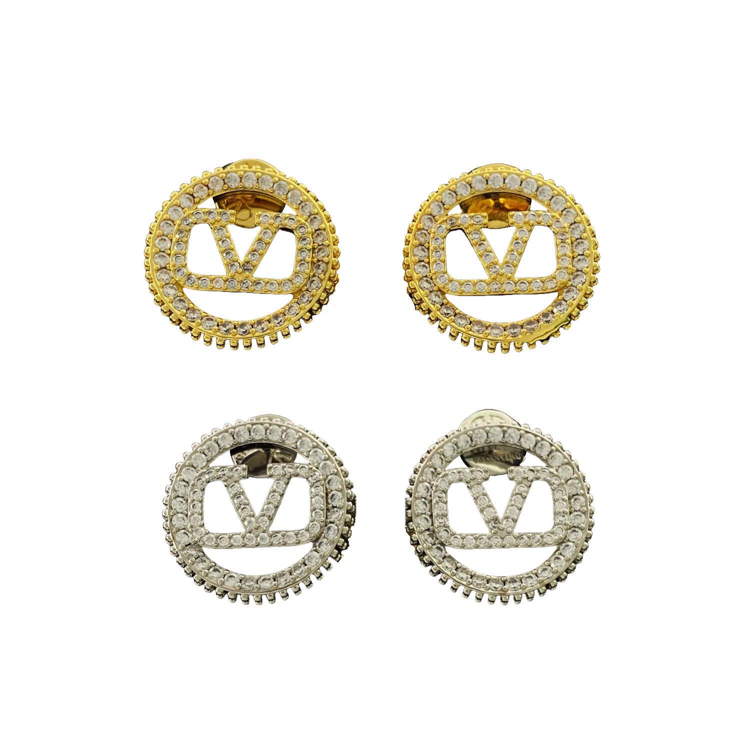 VTE017 V logo earring - ccjewelryacc