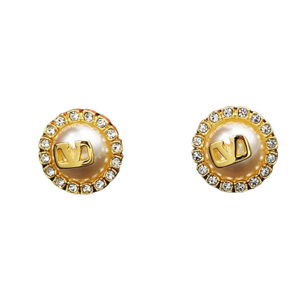 VTE015 Valentino Vlogo signature earrings in metal and swarovski crystals - ccjewelryacc